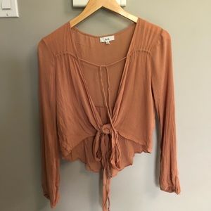 Burnt orange multi way tie up shirt